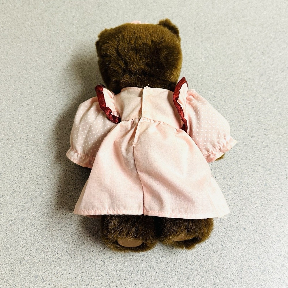 Robert Raikes Wooden Face Bear Raikes Bears Brown Fur Original Polka Dot Outfit - Picture 6 of 10